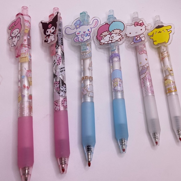 Hello Kitty 6 Pack Kawaii Ball Point .05 mm pens- Black Ink - Picture 3 of 5